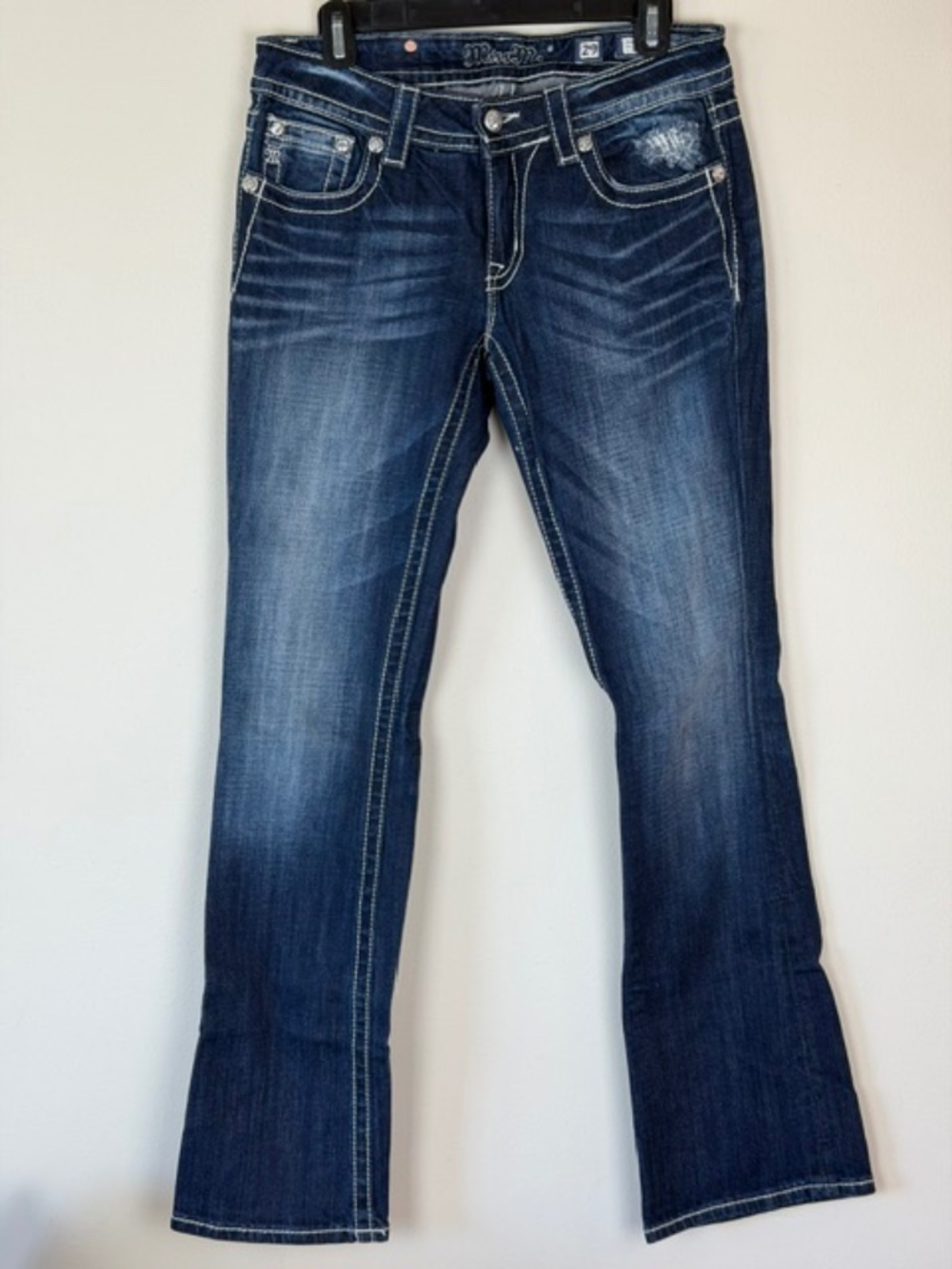 Miss Me Women's Jeans Signature Bootcut Rhinestone Studded Western Glam Sz 29